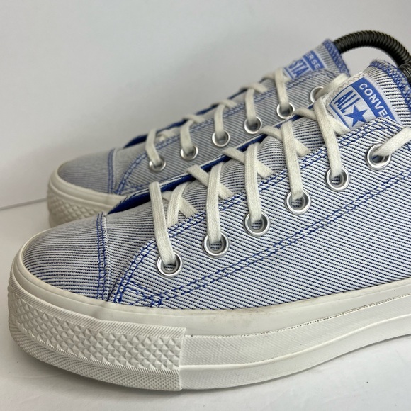 Women's Converse Chuck Taylor All Star Lift Ox Low Rainbow-Ozone Blu 564993C 8 - Picture 8 of 16